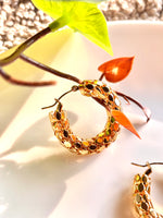 Load image into Gallery viewer, Golden Honeycomb Earrings
