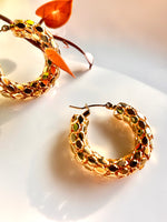 Load image into Gallery viewer, Golden Honeycomb Earrings
