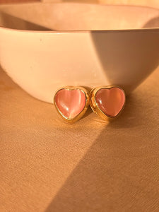 Blushing heart Earrings