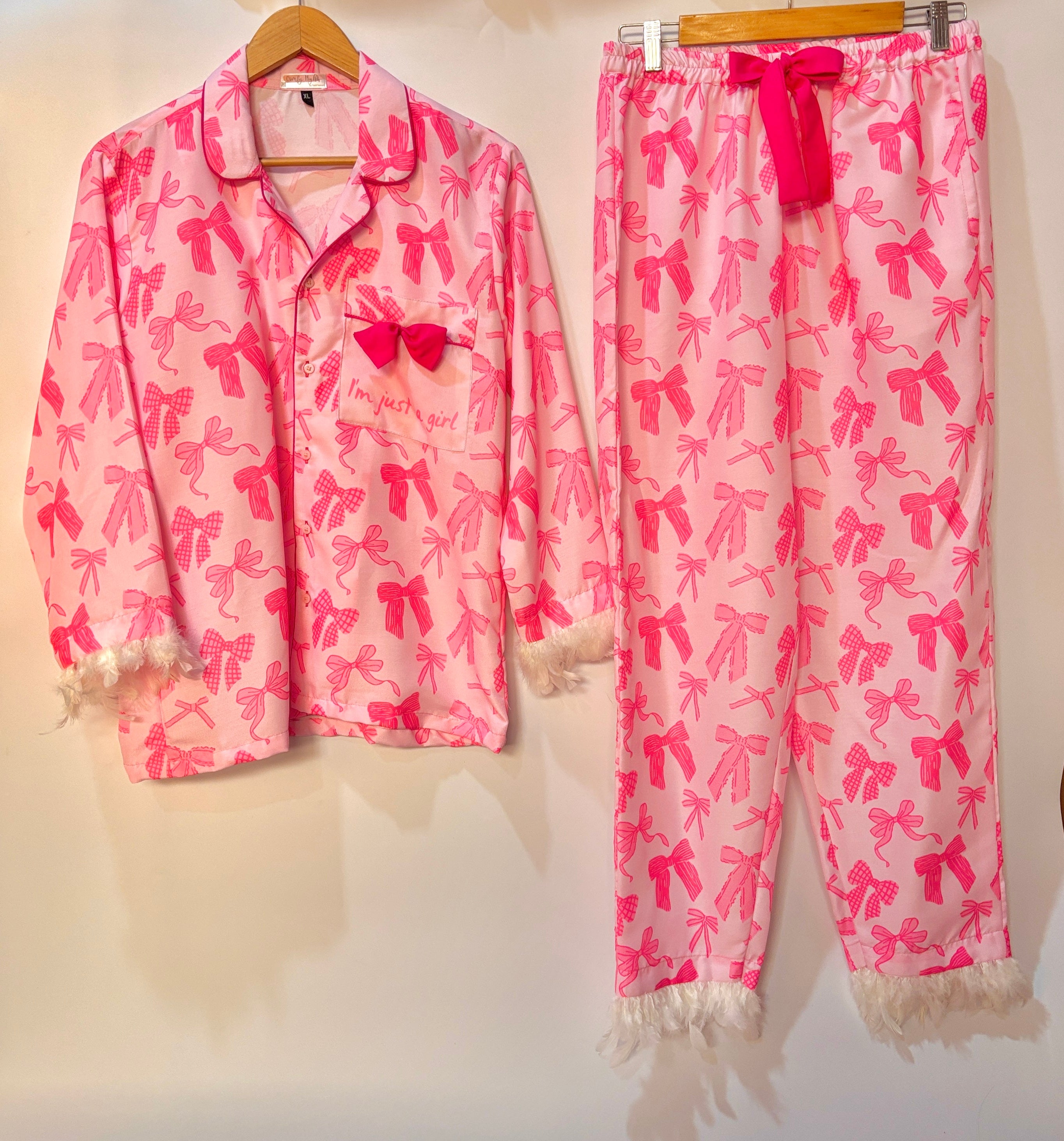 Pookie’s Pink Feathers Pj Set