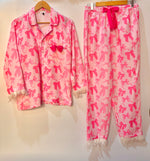 Load image into Gallery viewer, Pookie’s Pink Feathers Pj Set
