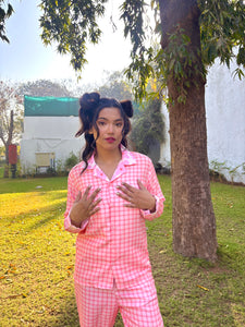 Cherry Blossom Check Sleepwear