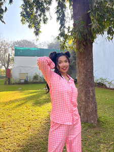 Cherry Blossom Check Sleepwear