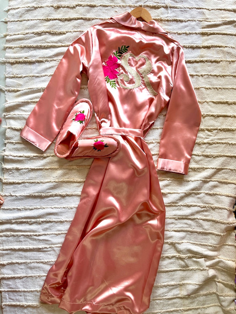 Rose Gold Personalise Robe + Slippers  | Prepaid Orders Only