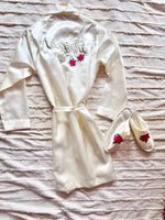 Load image into Gallery viewer, Creamy White Personalise Robe + Slippers  | Prepaid Orders Only
