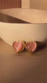 Load and play video in Gallery viewer, Blushing heart Earrings
