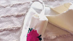 Load and play video in Gallery viewer, Creamy White Floral Slippers | Prepaid Orders Only
