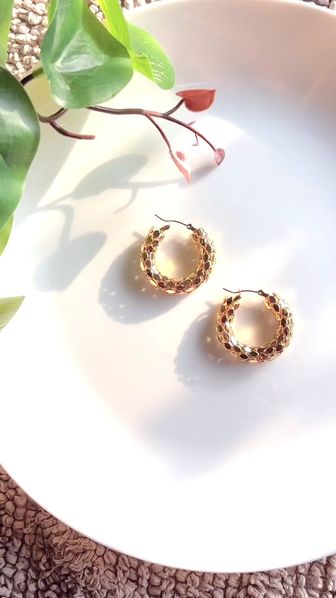 Golden Honeycomb Earrings